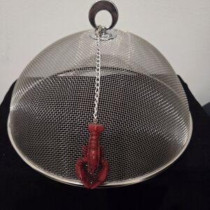 Stainless Steel Mesh Food Cover with Red Lobster Charm